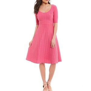 Adrianna Papell pink fit-n-flair wavy ottoman Sz 4